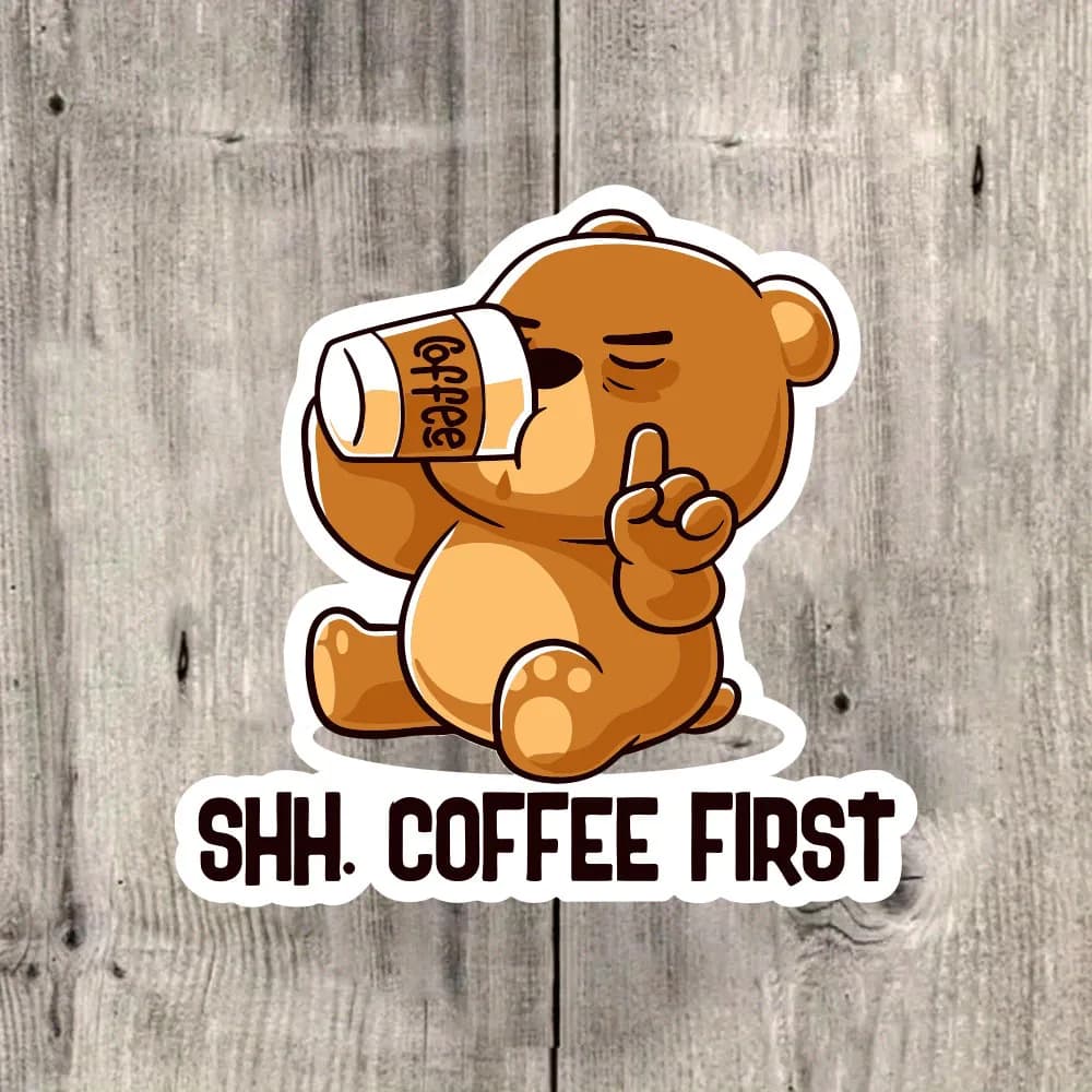 Super Cute Raccoon Coffee Sticker | Durable paper design, suitable for laptops, cars, luggage, and skateboards – Ideal for teens, adults, creative decoration, and gifts | Trendy HAILUREY Brand Sticker