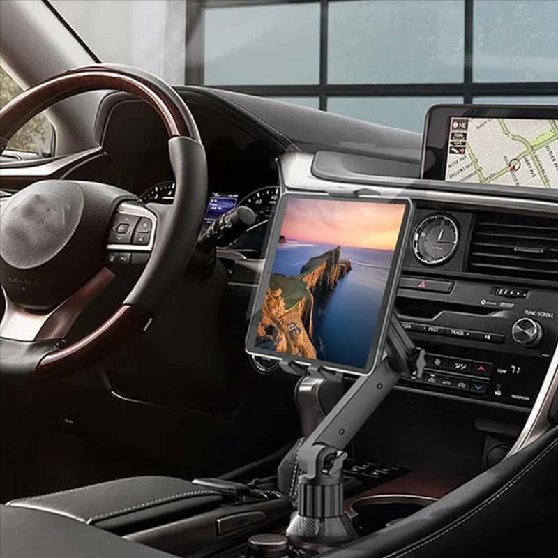 Portabicchieri per telefono Supporto per laptop Barra inclinabile Base triangolare Supporto per telefono per auto Supporto per pad per auto