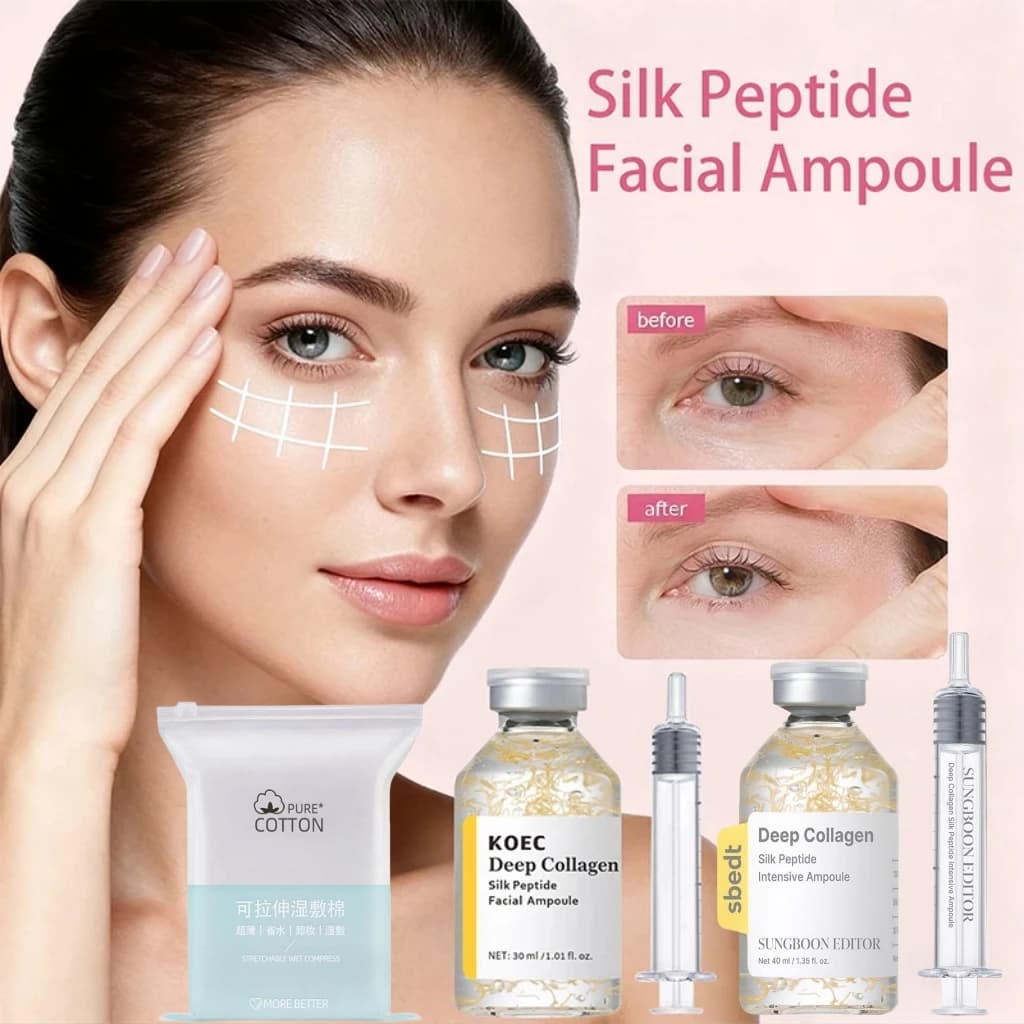 KOEC Siero Essenza al Collagene di Seta, Crema Essenza Intensiva al Collagene, Peptidi Rassodanti per il Viso, Cura Idratante per Donne