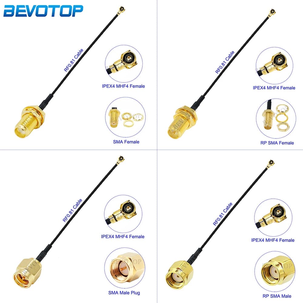 10Pcs/Lot RF0.81 SMA Male/SMA Female to IPX-4 MHF4 Female Jack SMA to IPX WIFI Antenna Extension Cord RF0.81 Pigtail Jump