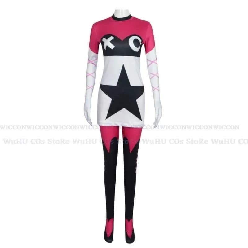 sisi 2233Hazbin Hotel Helluva Boss Verosika Mayday Costume Cosplay Costume da bagno Donna con corno rosso Fascia per capelli Tornante Prop Ha