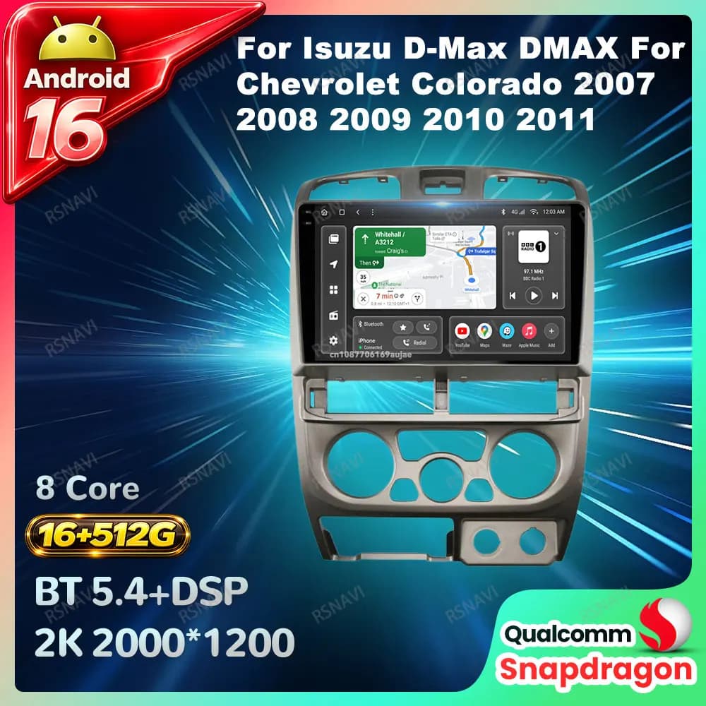 Autoradio Android 15 Per Isuzu D-Max DMAX Per Chevrolet Colorado 2007 2008 2009 2010 2011 BT 5G WIFI Wireless Carplay Auto DVD