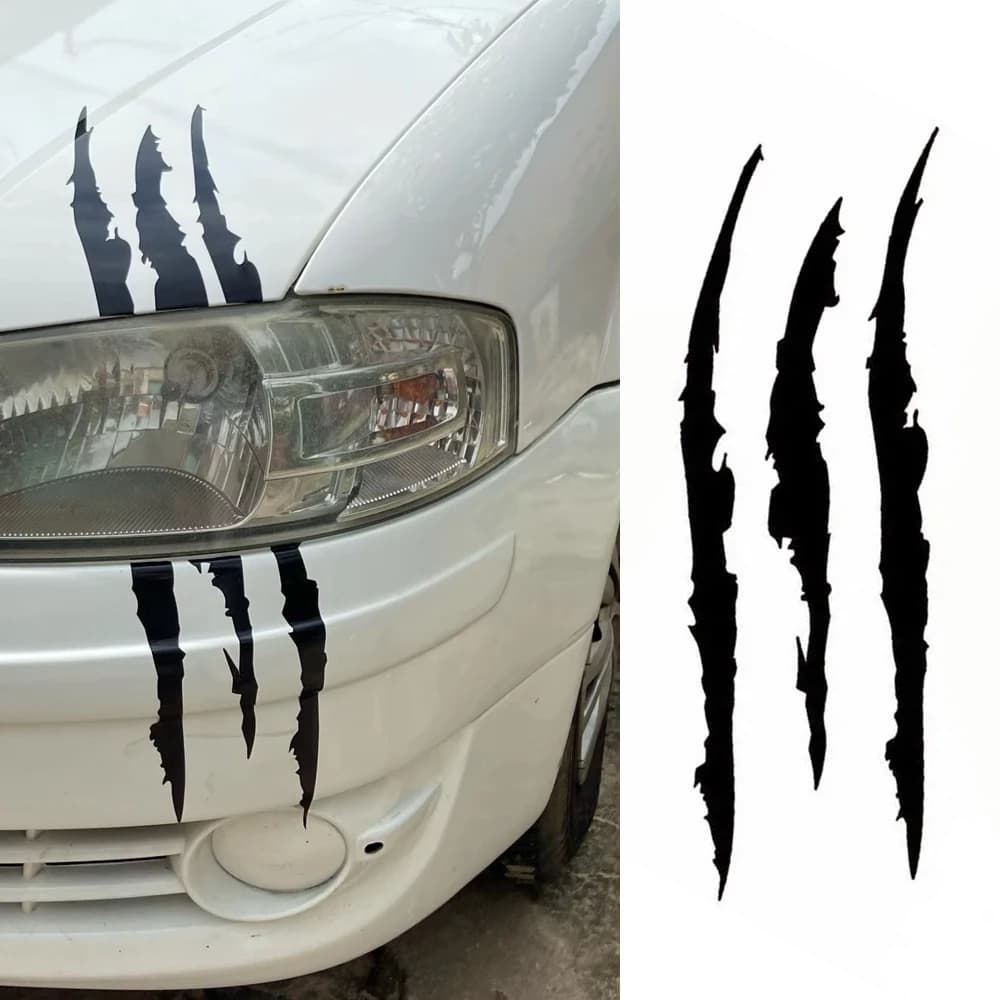 Adesivo per Auto Effetto Artiglio Fantasma 40x12cm, Design Artistico e Divertente per Luci Auto