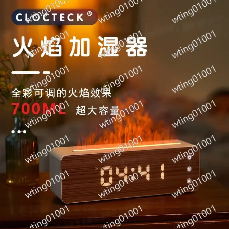 for Flame Humidifier Aromatherapy Diffuser with Clock Display Desktop Mist Maker for Bedroom Home Office Air Purifier Decor