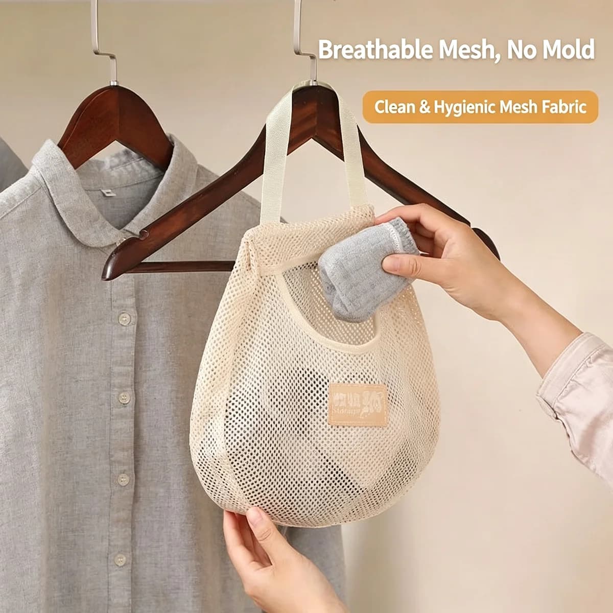 1/2/3Pcs Underwear Socks Storage Hanging Bag Wardrobe Hanging Underwear Storage Bag Wall Hanging Dormitory Punching Bag