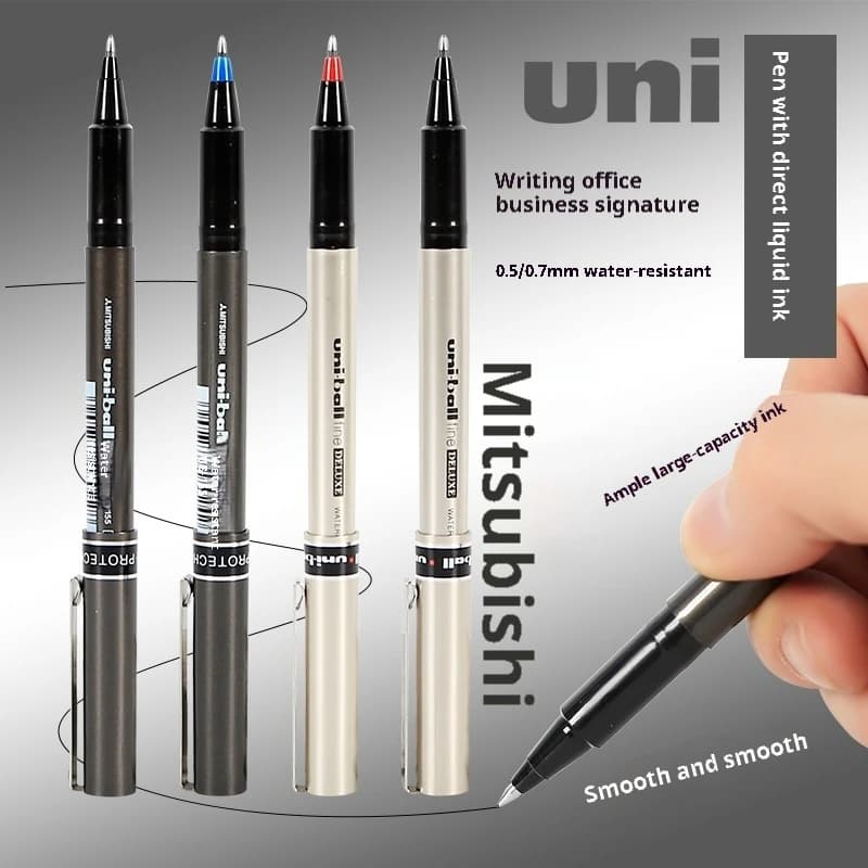 Mitsubishi Uniball UB150/UB170 Penna roller 0,5 mm 0,7 mm Impugnatura comoda Inchiostro nero rosso blu per una scrittura fluida in ufficio e in scuola