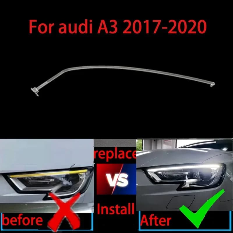 Per Audi A3 s3 2016-2018 Auto DRL Apertura ernia faro guida tubo di luce di marcia diurna barra luminosa a LED luce bianca