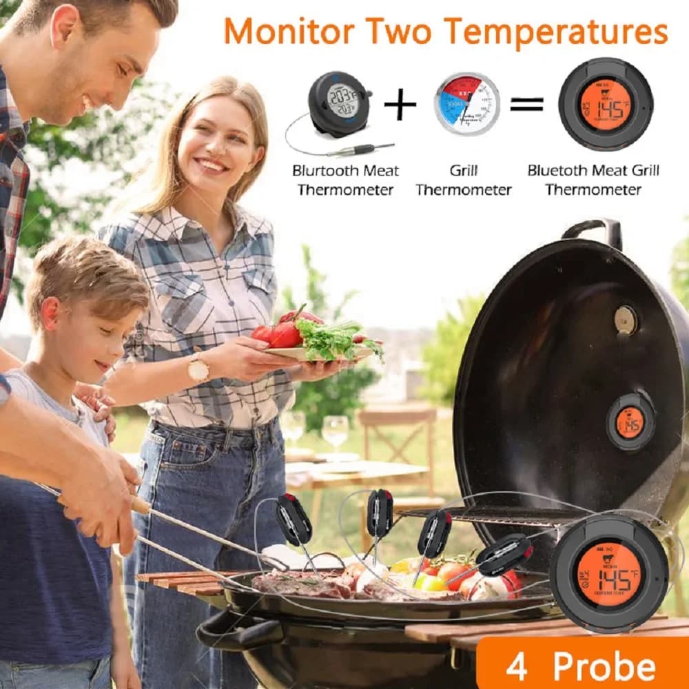 Smart Bluetooth Food Thermometer Various Grill Curtains Weber Camado Smoked Carbon Thermometer Home Kitchen Barbecue Tools
