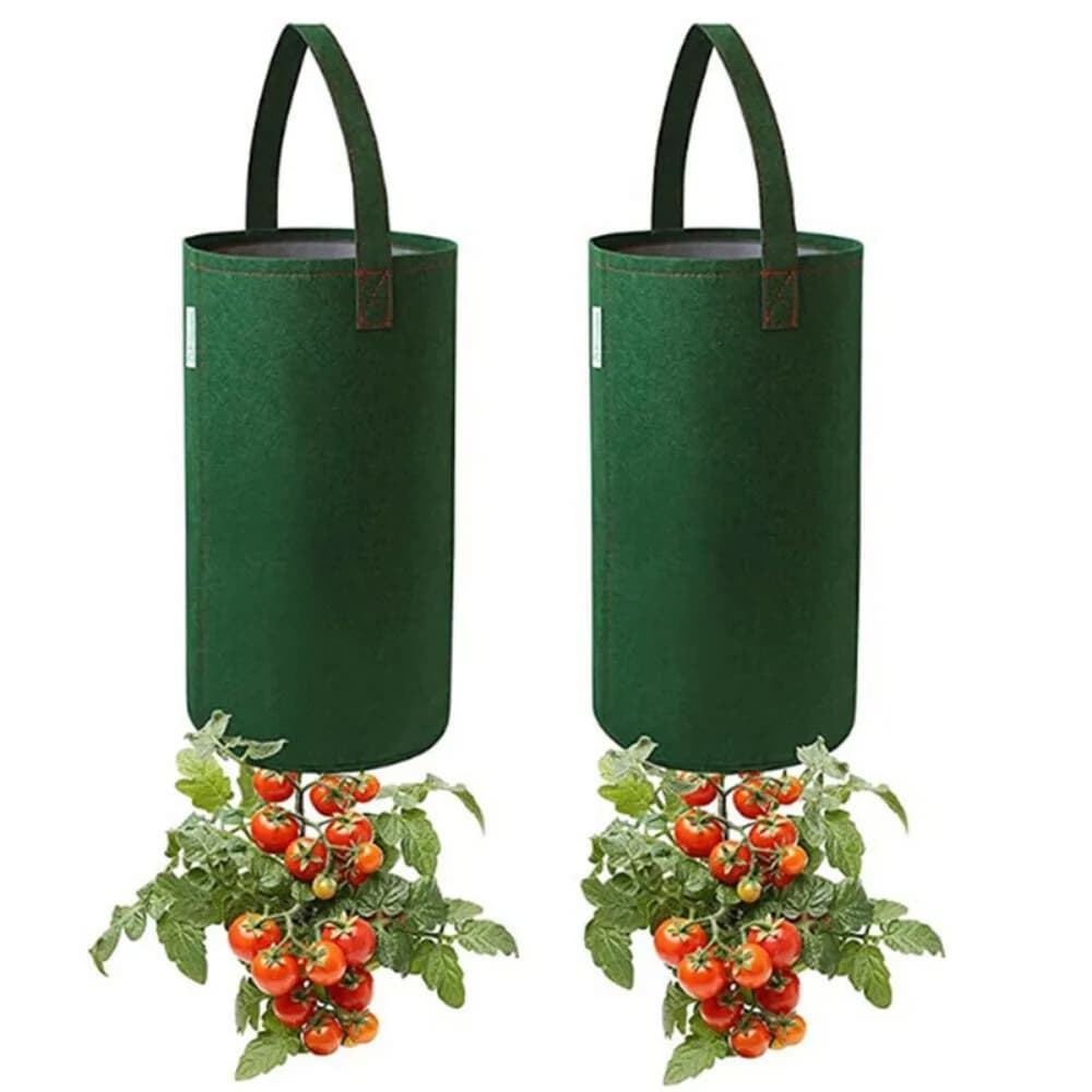 Vaso da Giardino in Feltro Multifunzione per Fragole, Fioriera Capovolta, Sacca per Coltivazione Pomodori