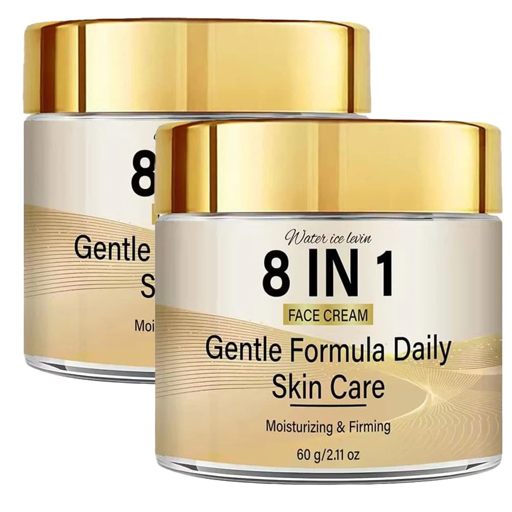 Crema Viso 8 IN 1 60g Idratante Antirughe e Rassodante con Collagene, Retinolo, Acido Ialuronico per Cura della Pelle e Effetto Lifting