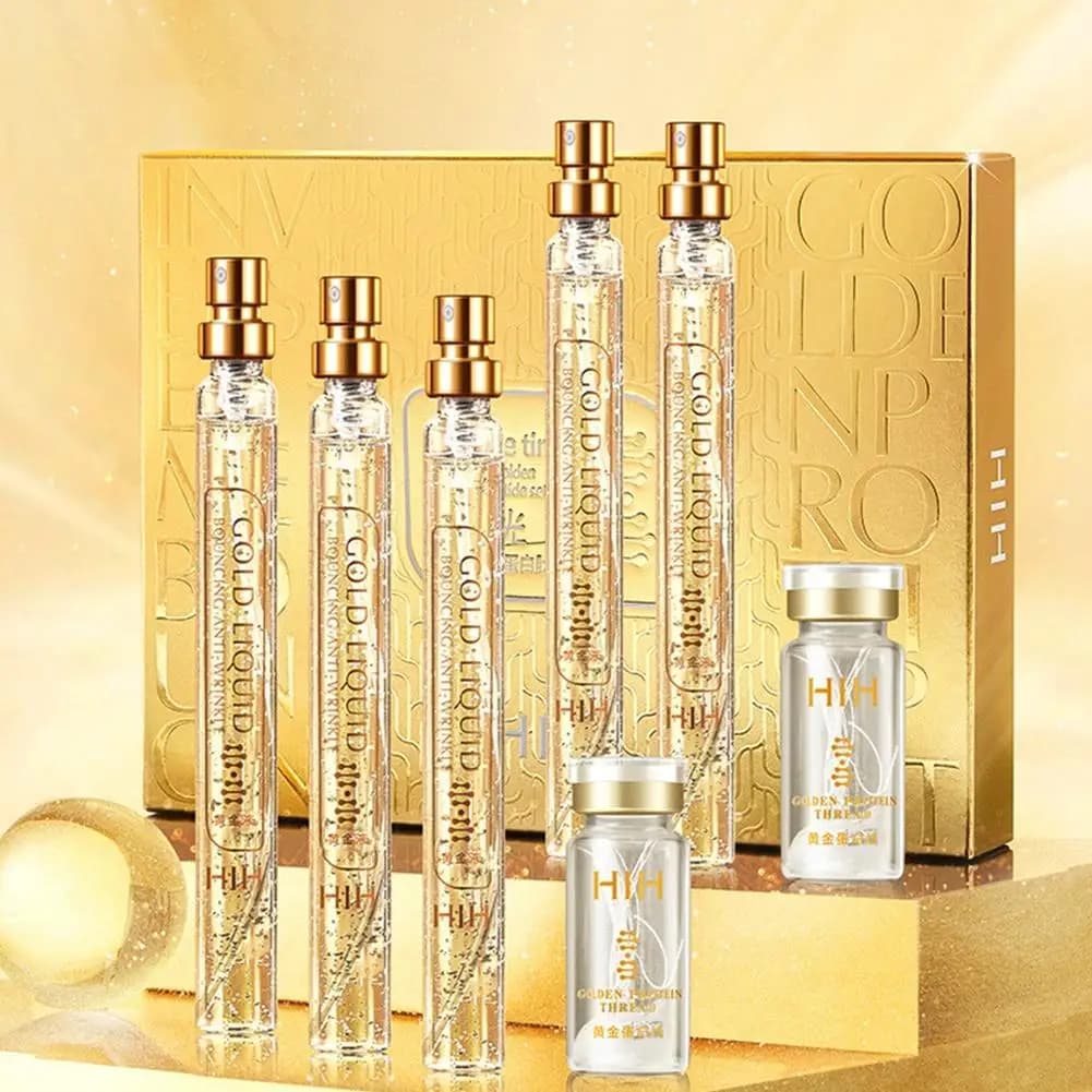 Set da 1/3/5 Pezzi di Essenza al Collagene, Peptide a Piccole Molecole, Nutrimento Profondo, Riparazione, Rassodamento, Contornatura, Ingredienti Liquidi Dorati per la Cura della Pelle
