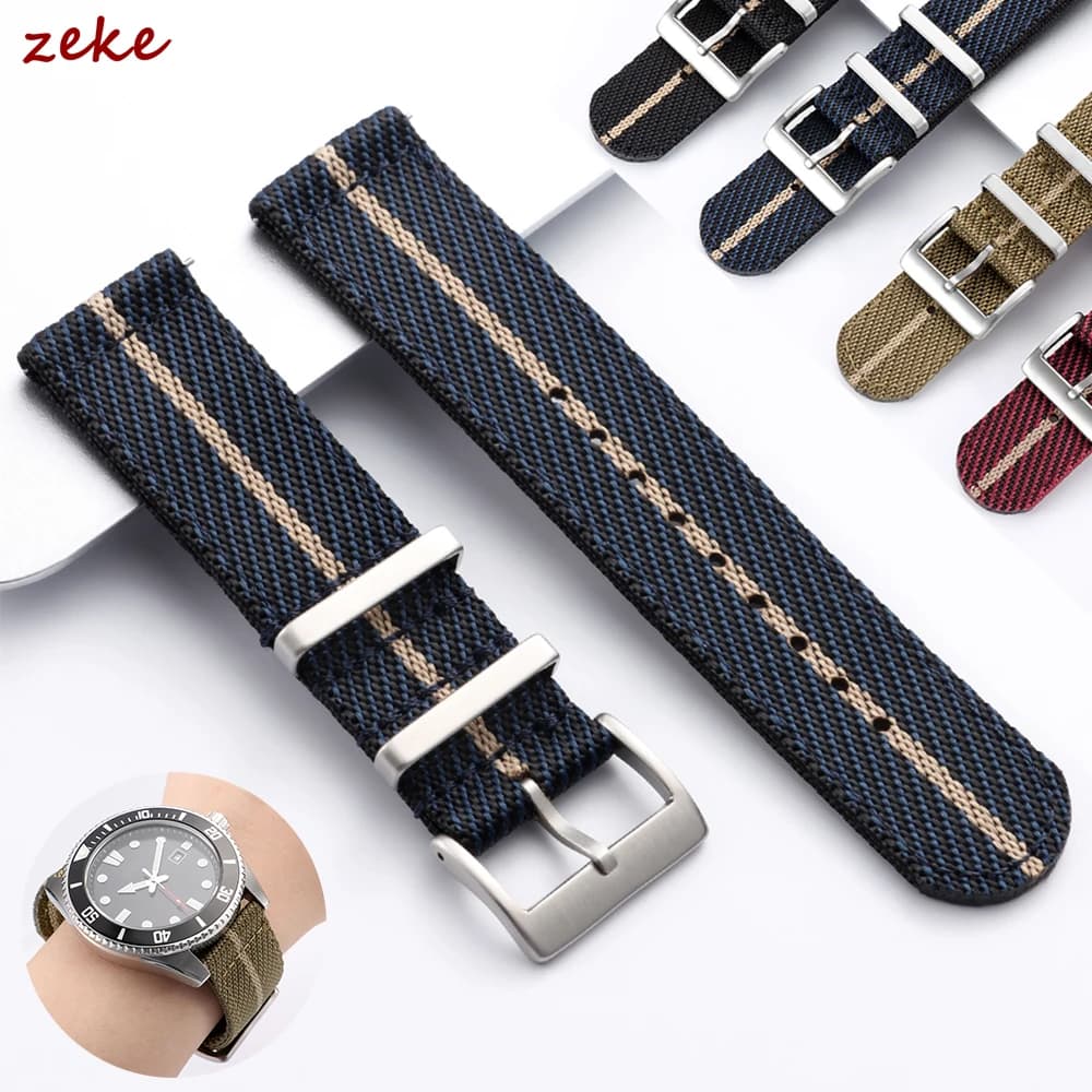 Cinturino per Orologio in Nylon 20mm 22mm per Omega e Tudor, Bracciale Sportivo Militare da Uomo in Tessuto Intrecciato con Sgancio Rapido