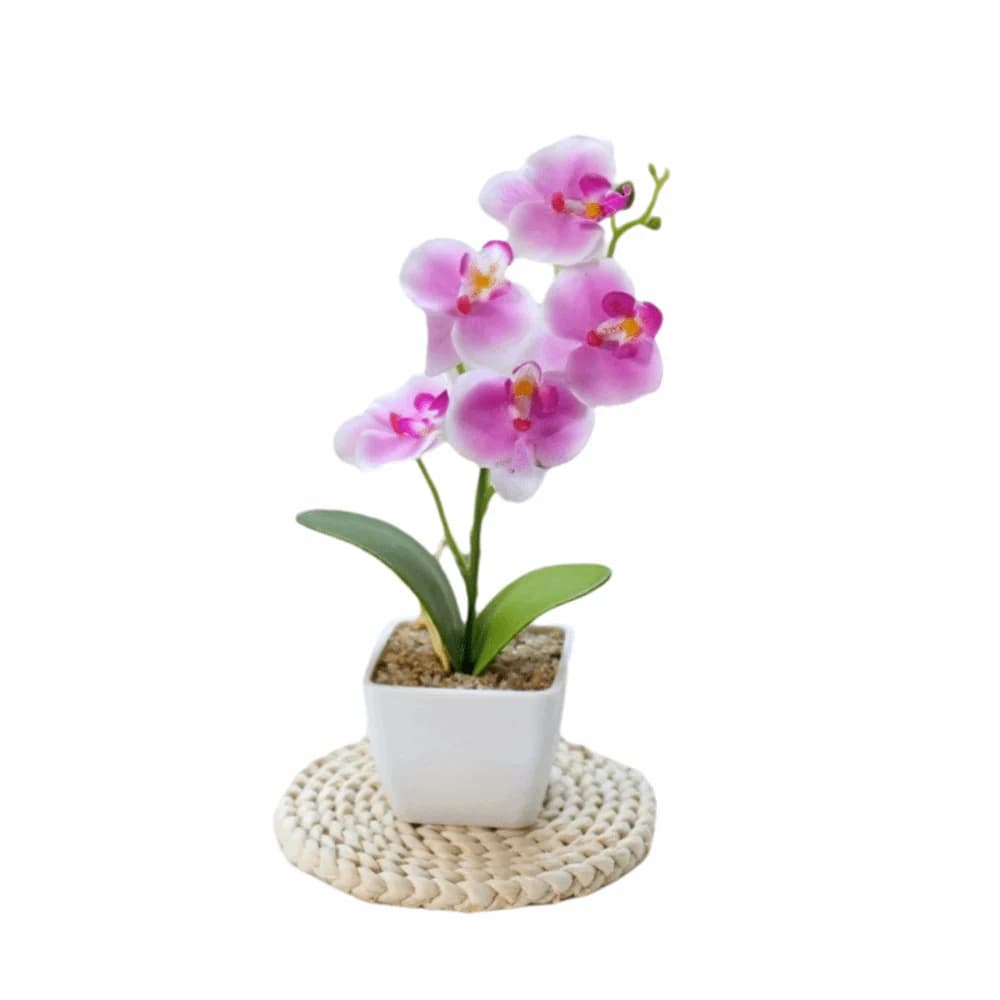 Orchidea a Farfalla Simulata Multi-Fiore, Fiori Artificiali Fai-da-te, Bonsai di Orchidea Artificiale, Vaso di Fiori Bianchi, Piante Artificiali Finte