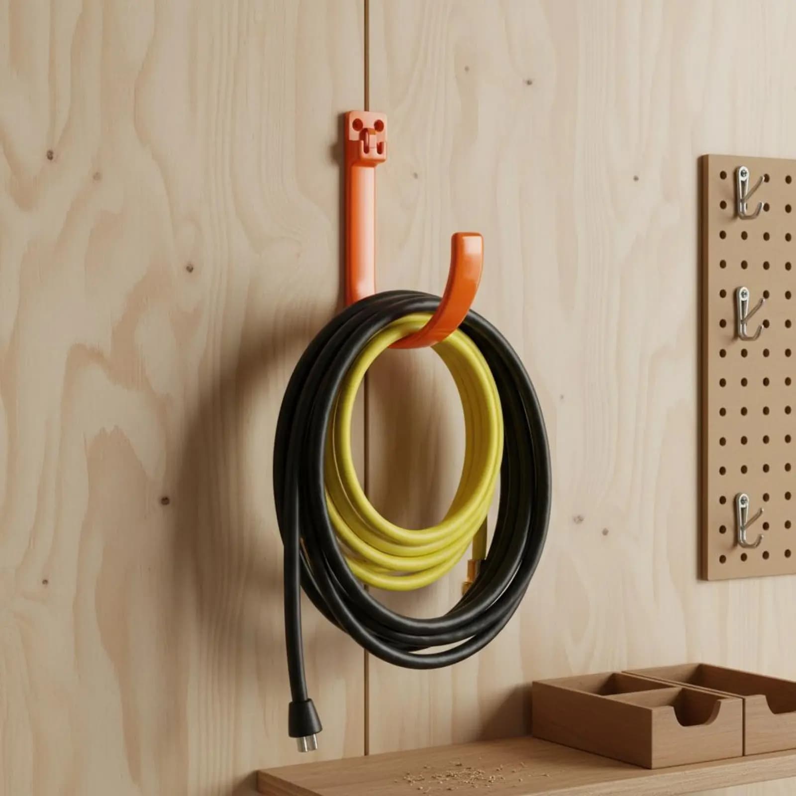 Robust and durable garage hook, large hook tool holder, wall-mounted garden hose hanging, anti-rust and anti-slip coating for cellar