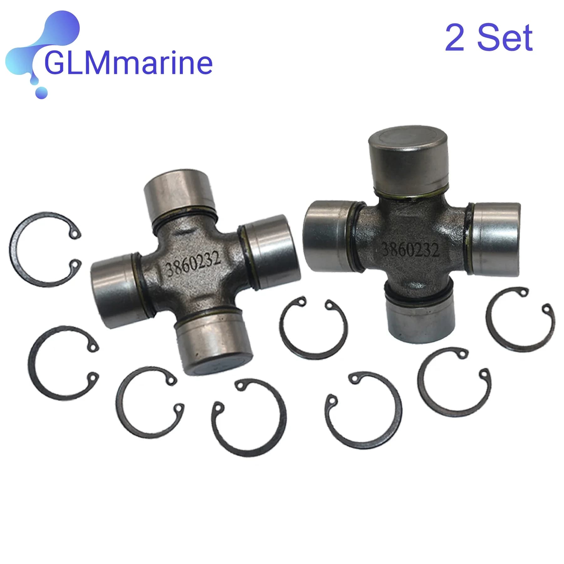 Kit di 2 Giunti a Croce OEM 3860232 per Volvo Penta 854619, per MerCruiser 865496A01 865510T, Ricambi per Motori Marini