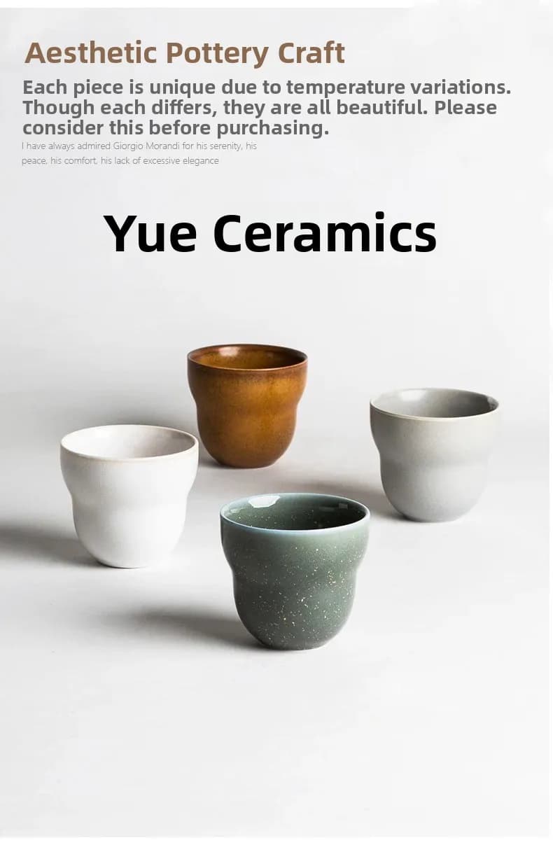 Simplified Ceramic Coffee Cup Individual Handheld Taste Assessment Cup Owner Cup Gift Gourd Shaped Ceramic Cup for Coffee Lovers