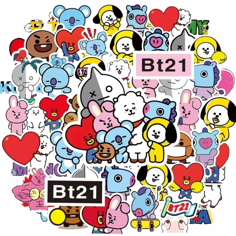 Wall decals and cards BT21 Anime Kawaii for Students: Waterproof Decorations for Quaderni, Telefoni, Libri e Tazze – Ideal as Gifts