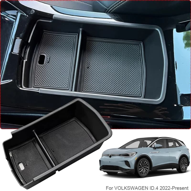 Auto Inferiore di Controllo Centrale Bracciolo Box di Stoccaggio Per Volkswagen ID.4 2022-Presente Auto ABS Porta di Stoccaggio Barile Zerbino GPS Riordino scatola