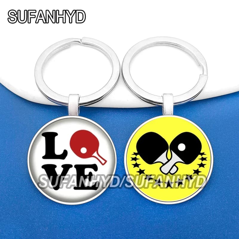 I LoveTable Tennis portachiavi Pingpong portachiavi per la casa popolare Athletic Sport gioielli donna uomo portachiavi anello