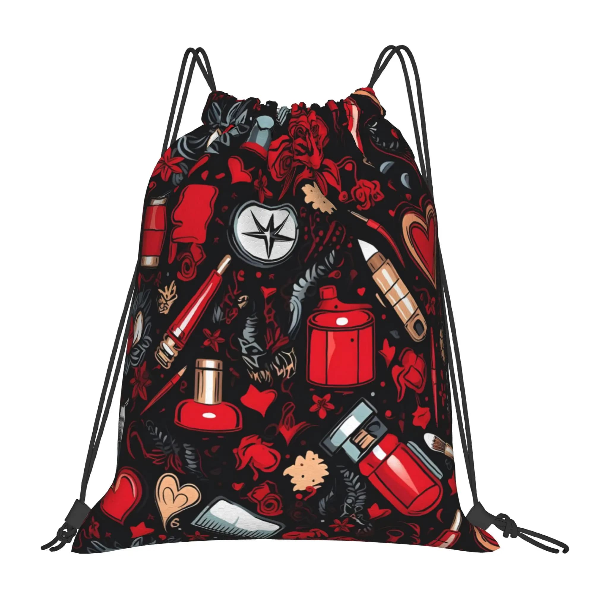1 pc Lipstick Design Kawaii Drawstring Bags Hiking Shoe Clothes Storage Multi-function Teen Portable