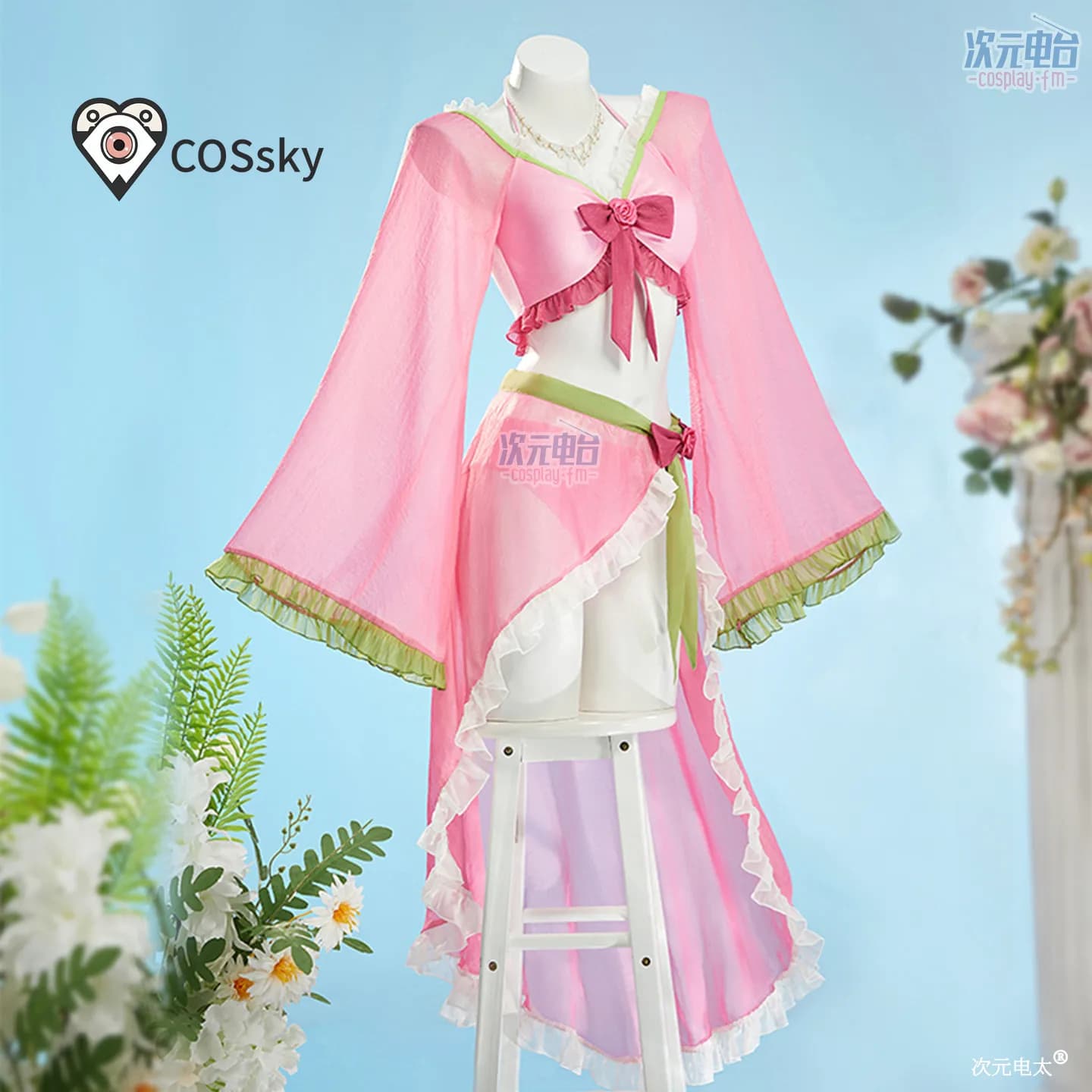 Cosplay Maomao Costume by The Apothecary Diaries, Pink Swimwear for Girls, Summer Dress for Halloween, Carnival and Beach Party