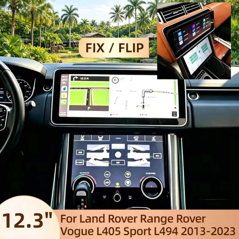Dual System Flip Screen 12.3" For Land Rover Range Rover Vogue L405 Sport L494 2013-2023 Multimedia Car Radio Navi Stereo Player