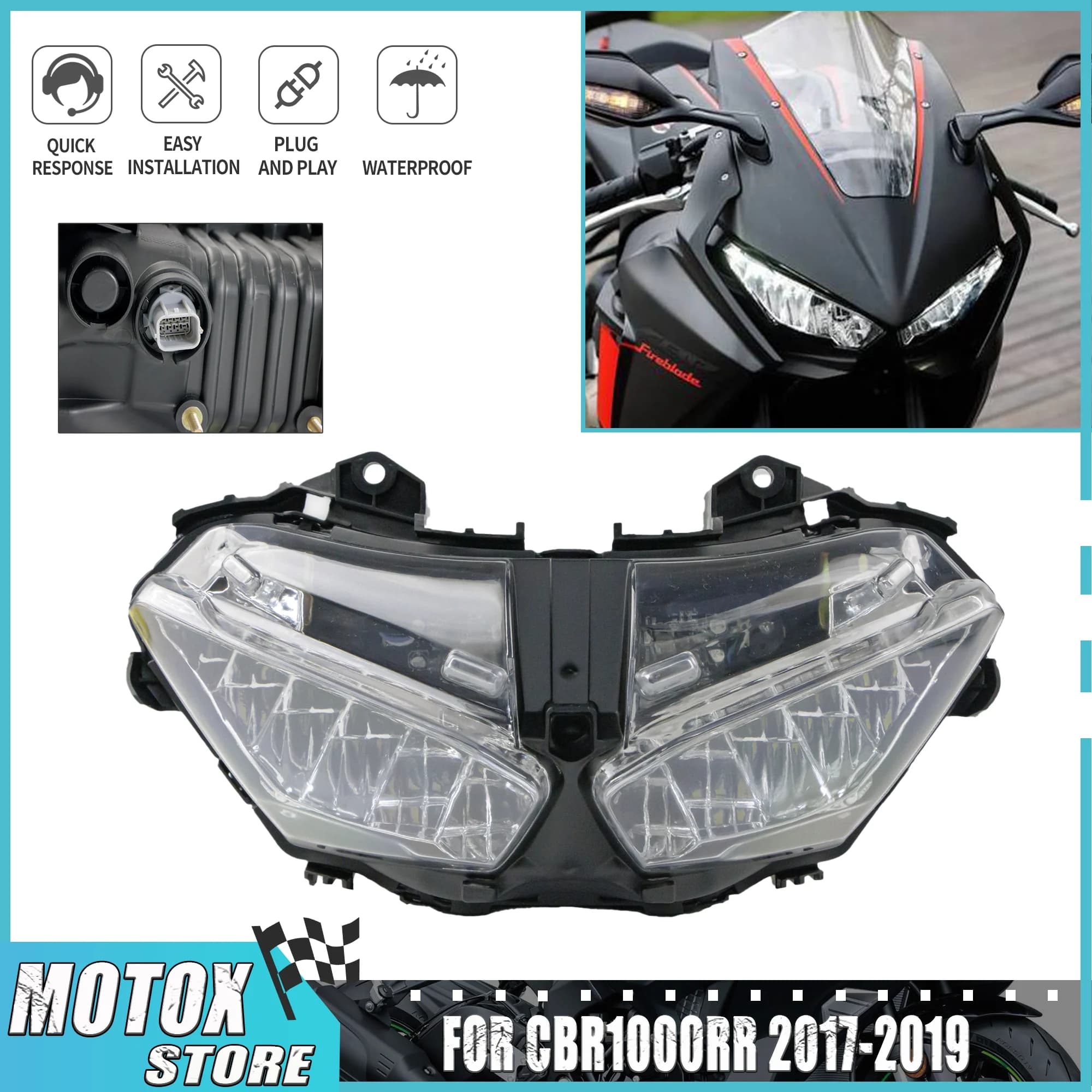 Faro anteriore a LED per moto adatto per faro Honda CBR1000RR CBR1000RR-A 2017 - 2019 CBR 1000 RR SP 2018