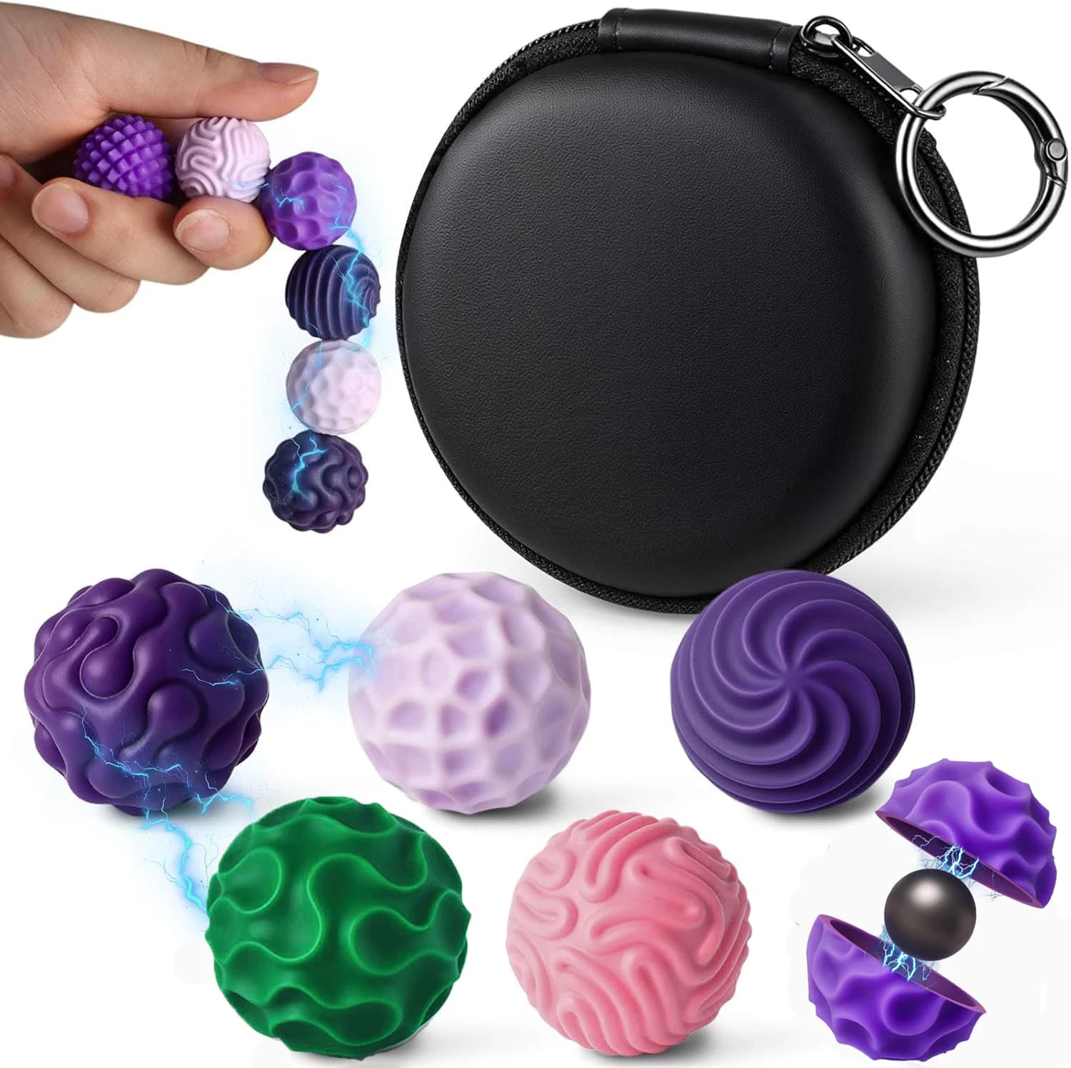 Sfere sensoriali magnetiche in silicone per adulti Giocattoli da scrivania silenziosi Giocattolo sensoriale antistress in silicone antistress Regali per bambini
