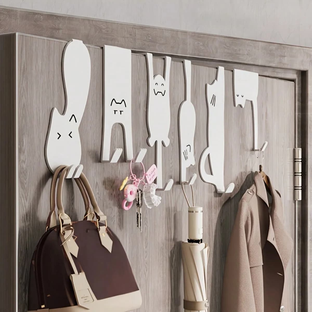 1 pezzo/3 pezzi/6 pezzi Ganci da appendere sopra la porta, Portasciugamani da appendere sopra la porta, Appendiabiti da porta, Appendiabiti da appendere sopra la porta, Ganci da porta per appendere vestiti, Retro della porta, Bianco