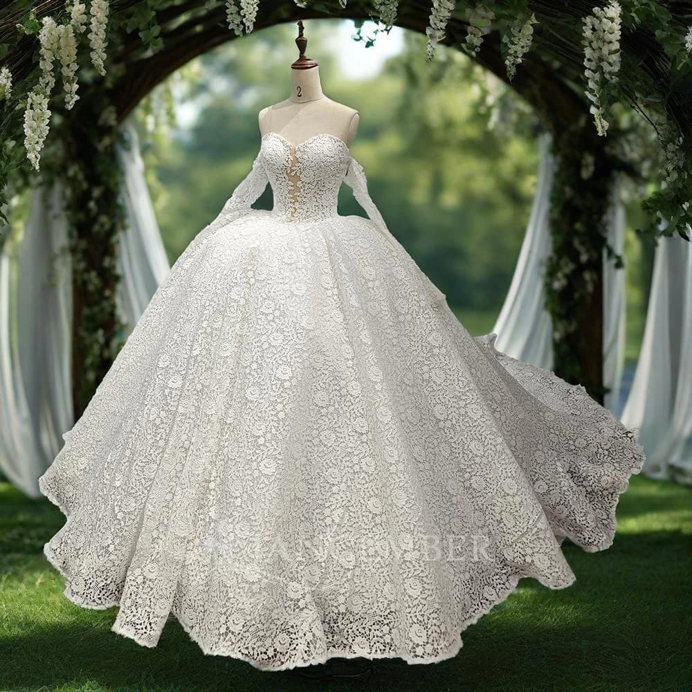 Abiti da sposa principessa con spalle scoperte Abito da ballo scoop increspato Glitter Tulle Abiti da sposa Sweep Train vestido de novia DY1253