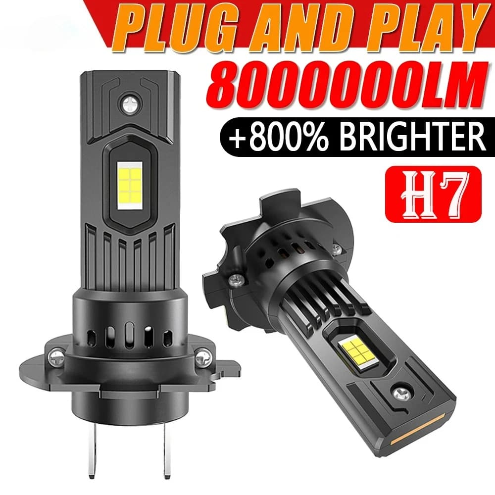 2 Pezzi Lampadine LED H7 ad Alta Potenza per Fari Auto, Luci Fendinebbia 7035 CSP CANBUS per Automobile, Mini Wireless 1:1 Compatibili, Plug&Play