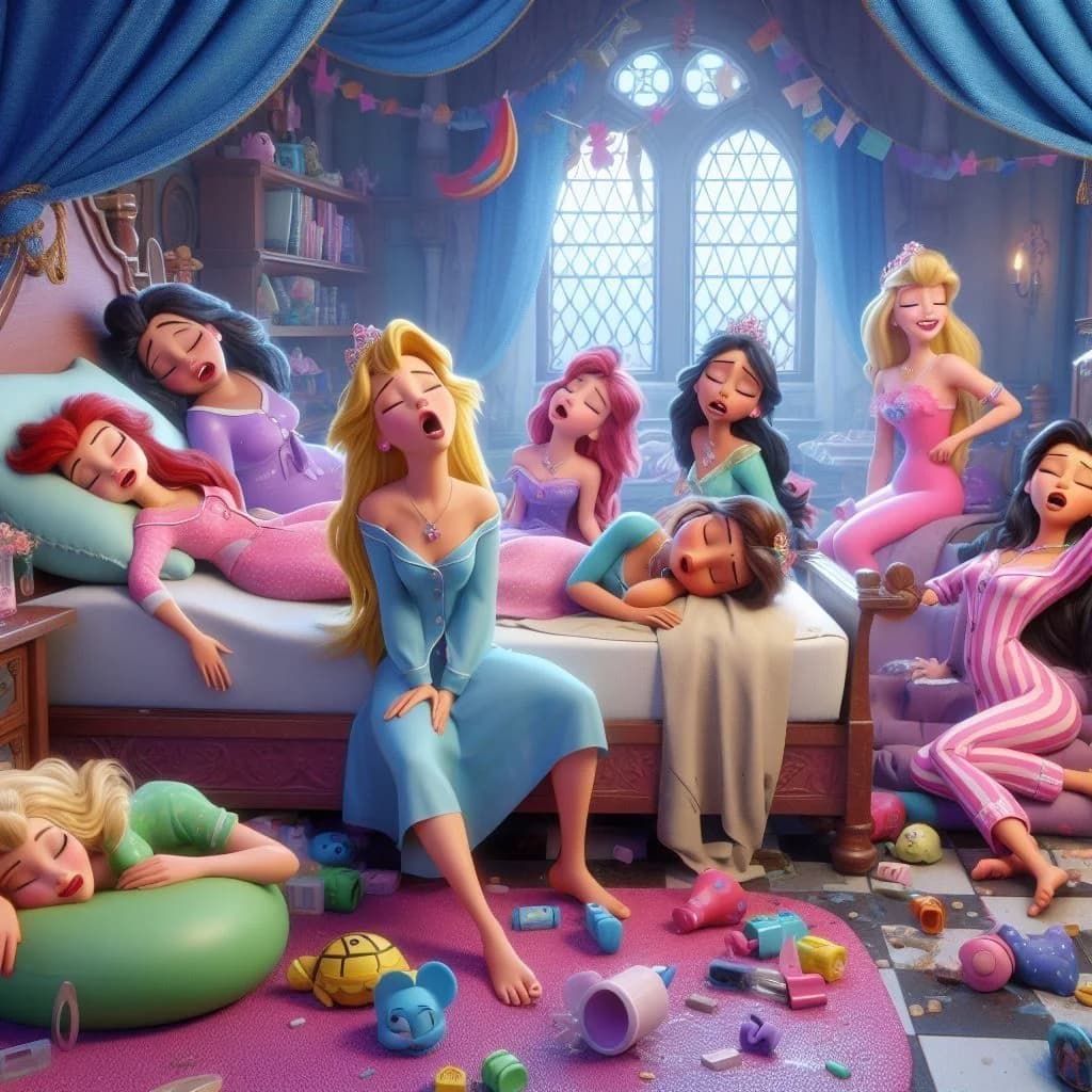 Disney Princess Pajama Party Wooden Puzzle 300 500 Pieces Child's Festival Gift Children Adult Leisure Game Cute Art Wall Decor