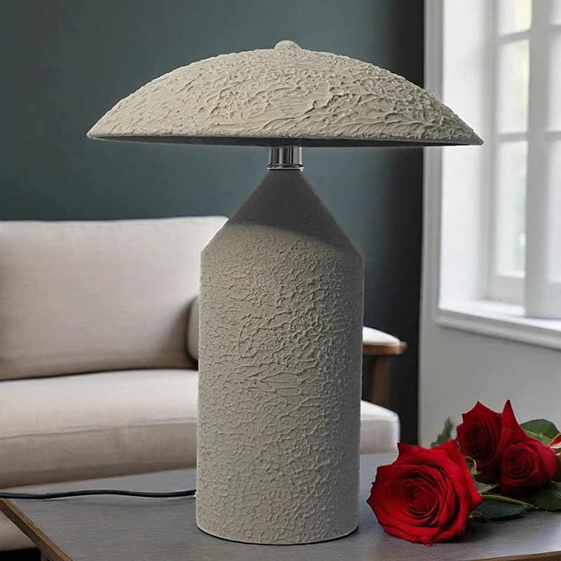 Japanese Wabi-Sabi Table Lamp for Living Room Decorations for Home Waterproof 18 Watt LED Light Iron Desk Lamp AC 110-240 V Pleated Cement