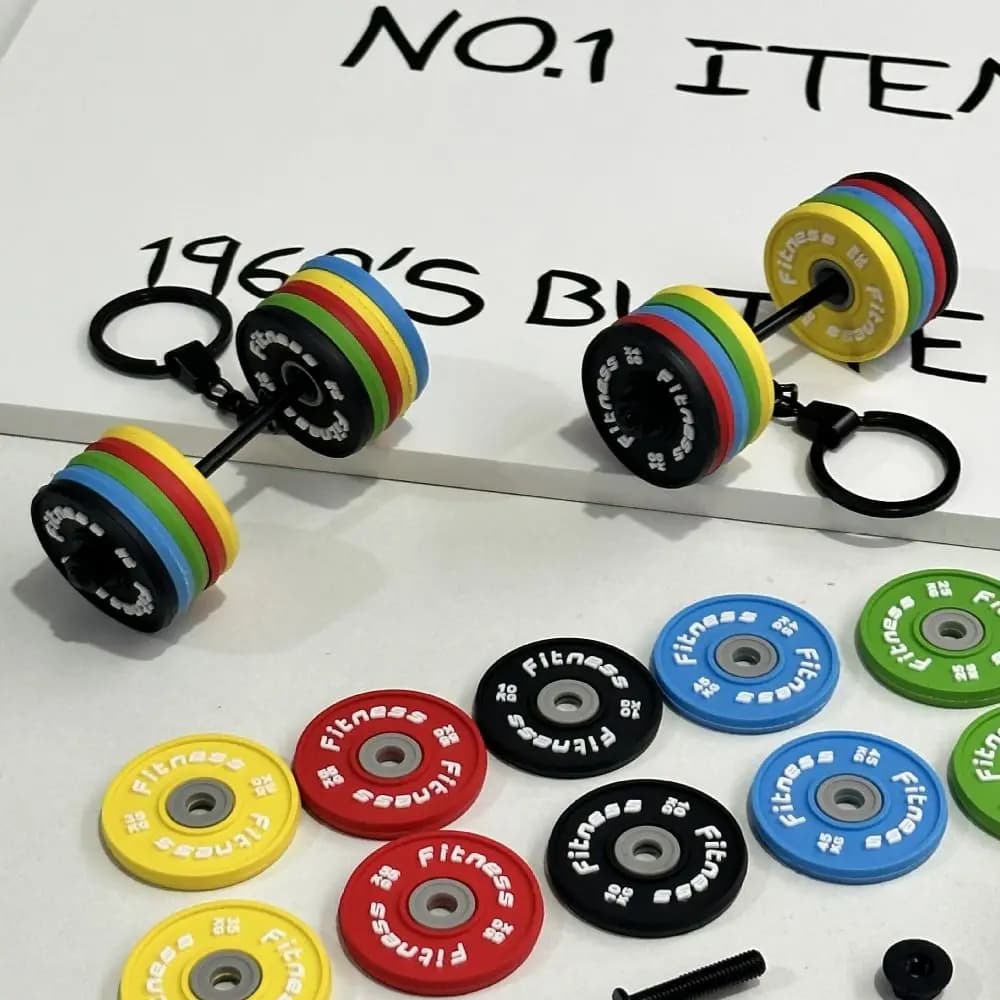 Mini Barbell Keychain Kettlebells Creative Simulation Manubri Keychain Bag Water Cups Fitness series pendant