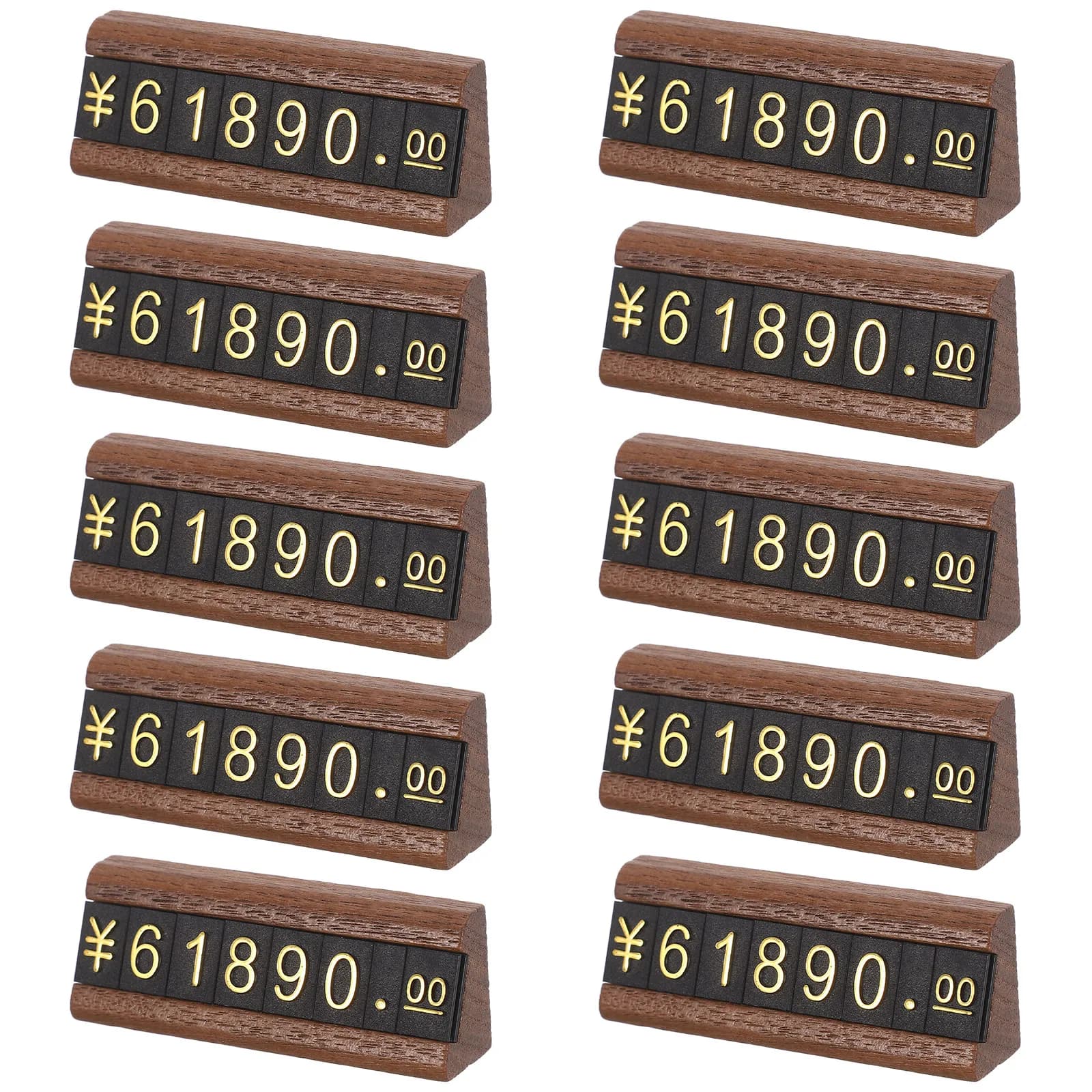 10 Set di Etichette per Prezzi di Gioielli, Cubi Numerici in Legno e Plastica, Eleganti Blocchi per Prezzi al Dettaglio, Supporto Flessibile per Esposizione in Negozio