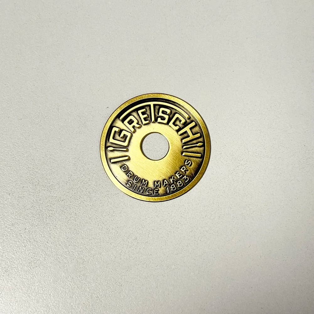 Distintivo rotondo per tamburo Gretsch degli anni '50 e '60, rullante, parte vintage di Tom Kick