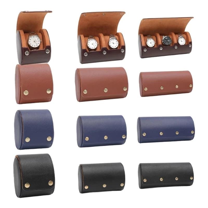 Leather Watch Storage Case Handmade Wristwatch Holder Women Accessory Organiser M76B