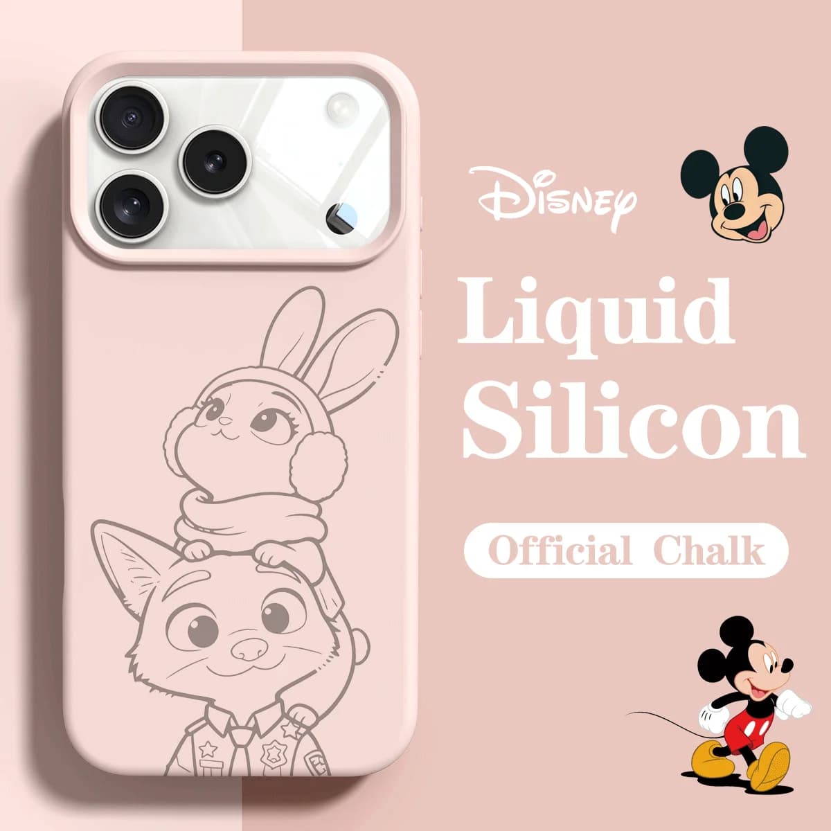 Custodia Originale in Silicone Disney Zootopia Judy Jack per iPhone 17 16 13 15 14 Pro 12 11 Max 17Pro 13, Cover Ufficiale Completa