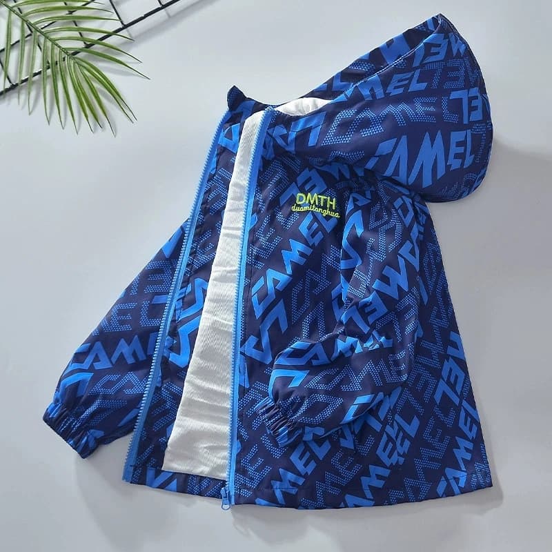 Adolescenti Autunno Ragazzi Giacca con cappuccio Cerniera Moda Primavera Impermeabile Capispalla per bambini Regali di compleanno 4-14 anni Abbigliamento per bambini