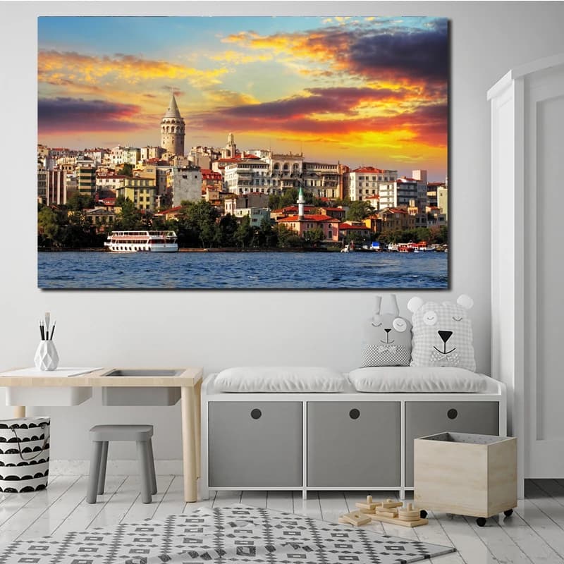 5D Diy Diamond Painting Full Diamond Embroidery Cross Stitch Kits Mosaic Art City Buildings Turkey Istanbul Seascape