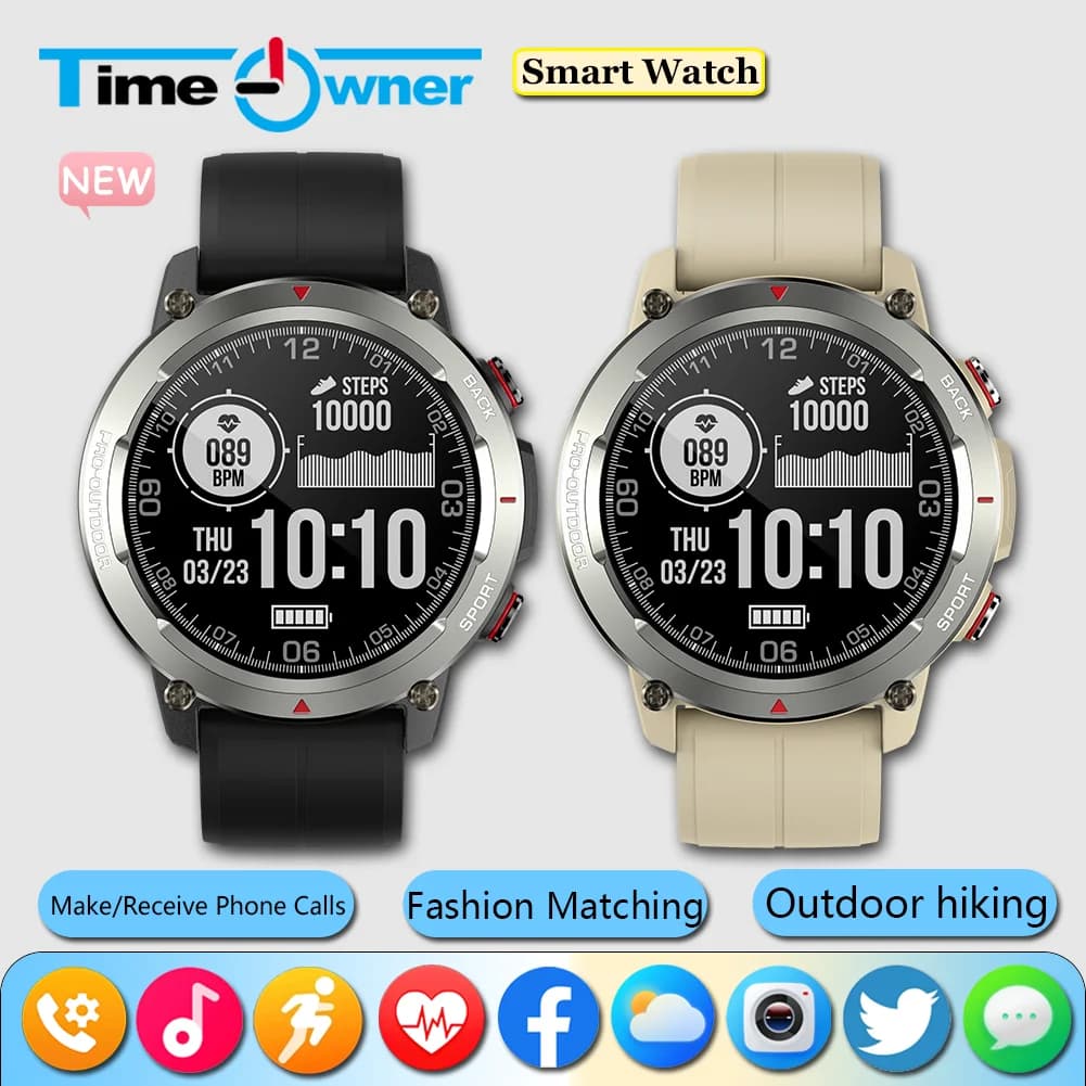 Proprietario del tempo Display AMOLED HD da 1,43 pollici Fai/risponde le chiamate telefoniche Smart Watch Sport Fitness Smartwatch per uomo Donna Cardiofrequenzimetro