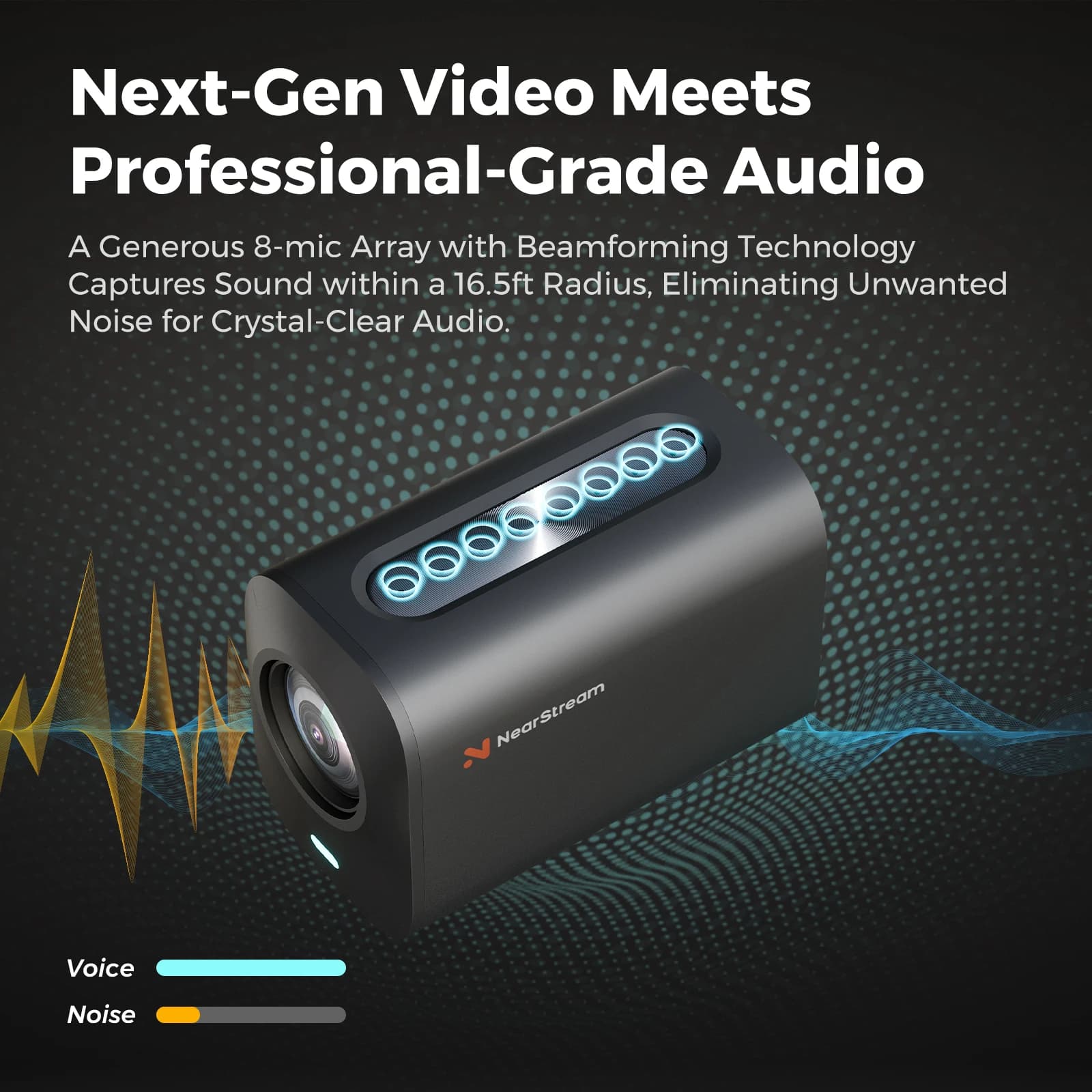 Telecamera per streaming 4K cablata VM20 con zoom ibrido 40X 8 microfoni con cancellazione del rumore Webcam per streaming live e videochiamate