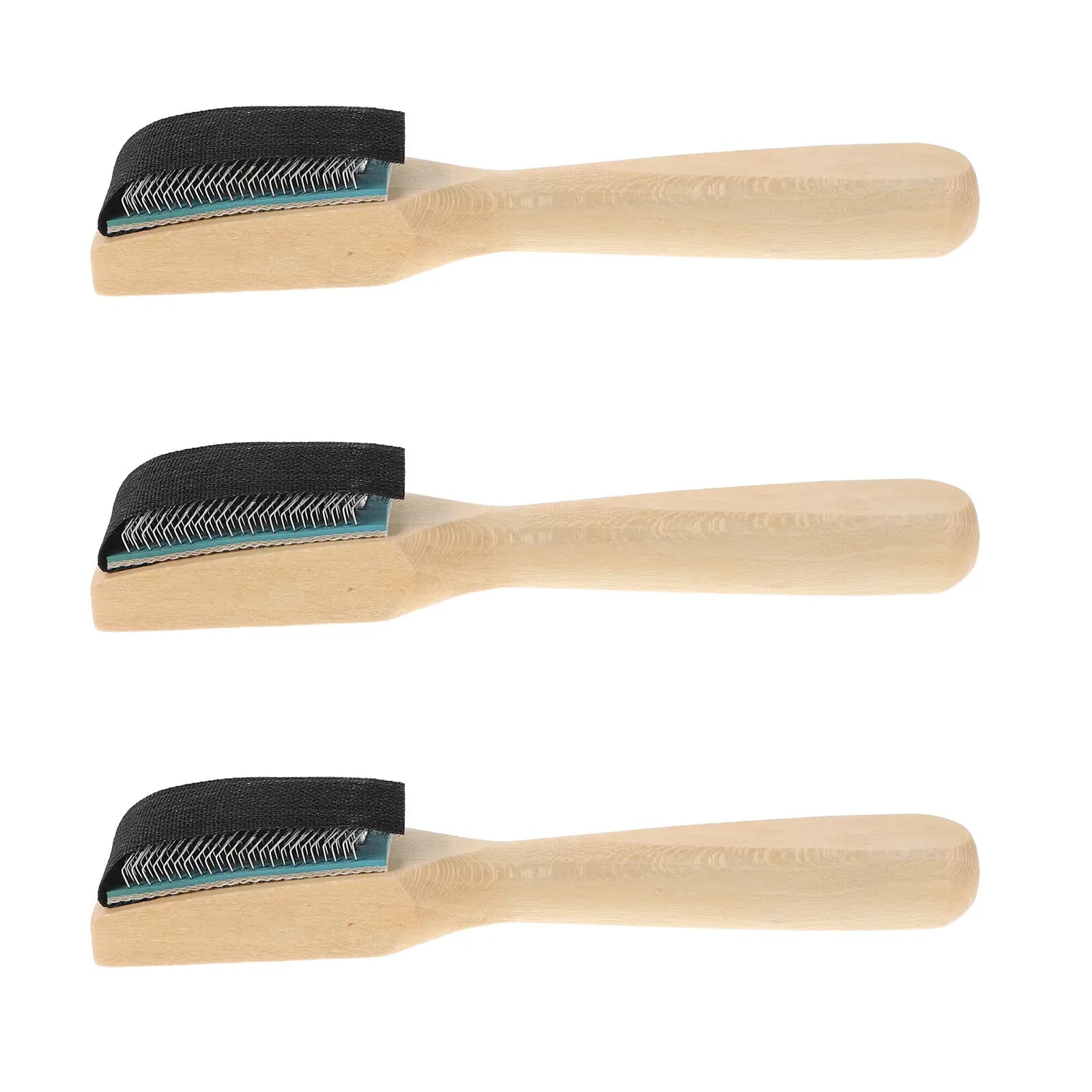 Set di 3 Spazzole per Pulizia Scarpe da Ballo con Manico in Legno e Setole in Acciaio, Strumento Multifunzionale per Manutenzione di Calzature da Ballo Latino e Classico