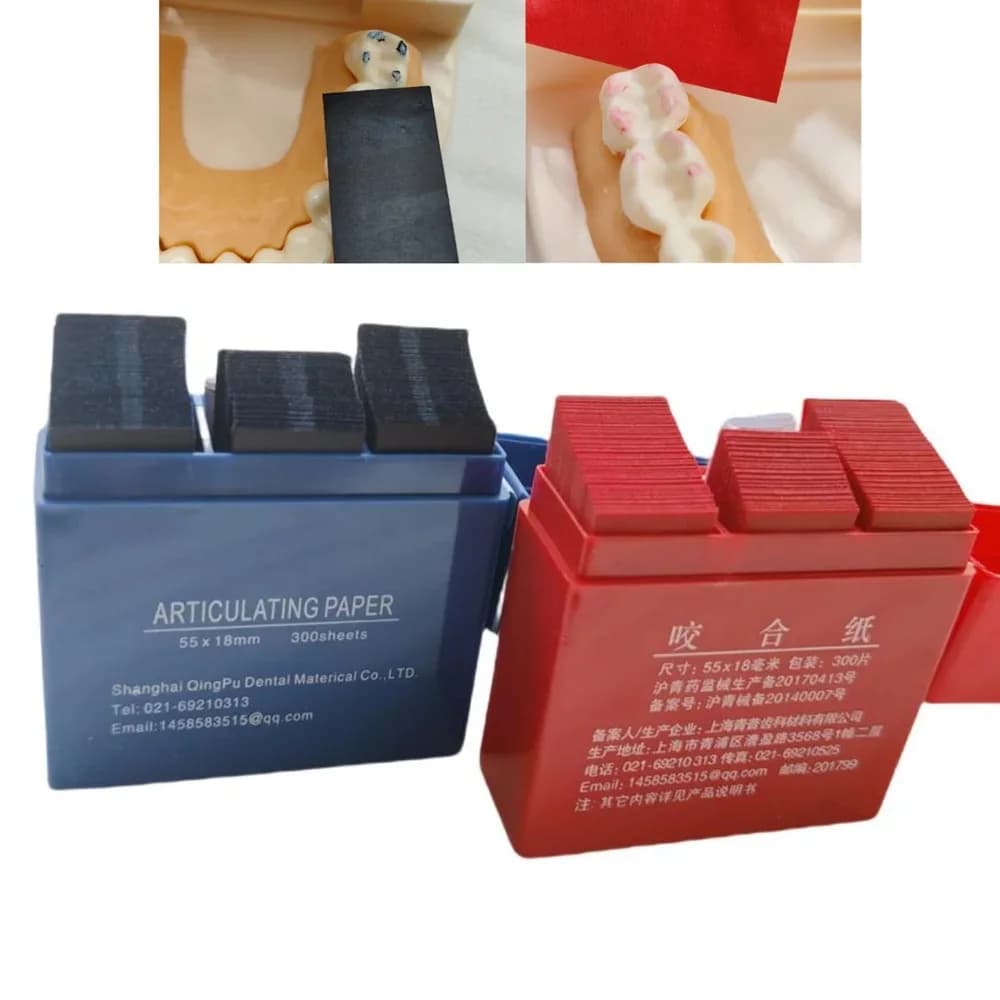 300 Copriletto/scatola Paper Strips Dental Articulation Red/Blu Laboratory Instrument Dentale Whitening Dentist Tools 55*18m