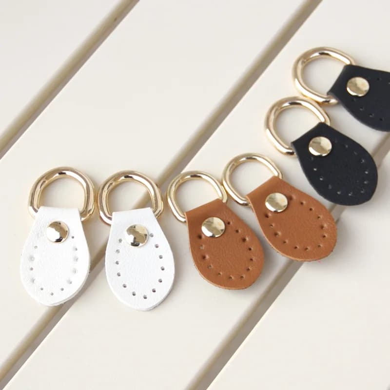 Accessorio per borsa artigianale in pelle fai-da-te | Fibbia ad anello per appendere lateralmente tagliente/rotondo, clip in pelle per cinghie cucite a mano comoda