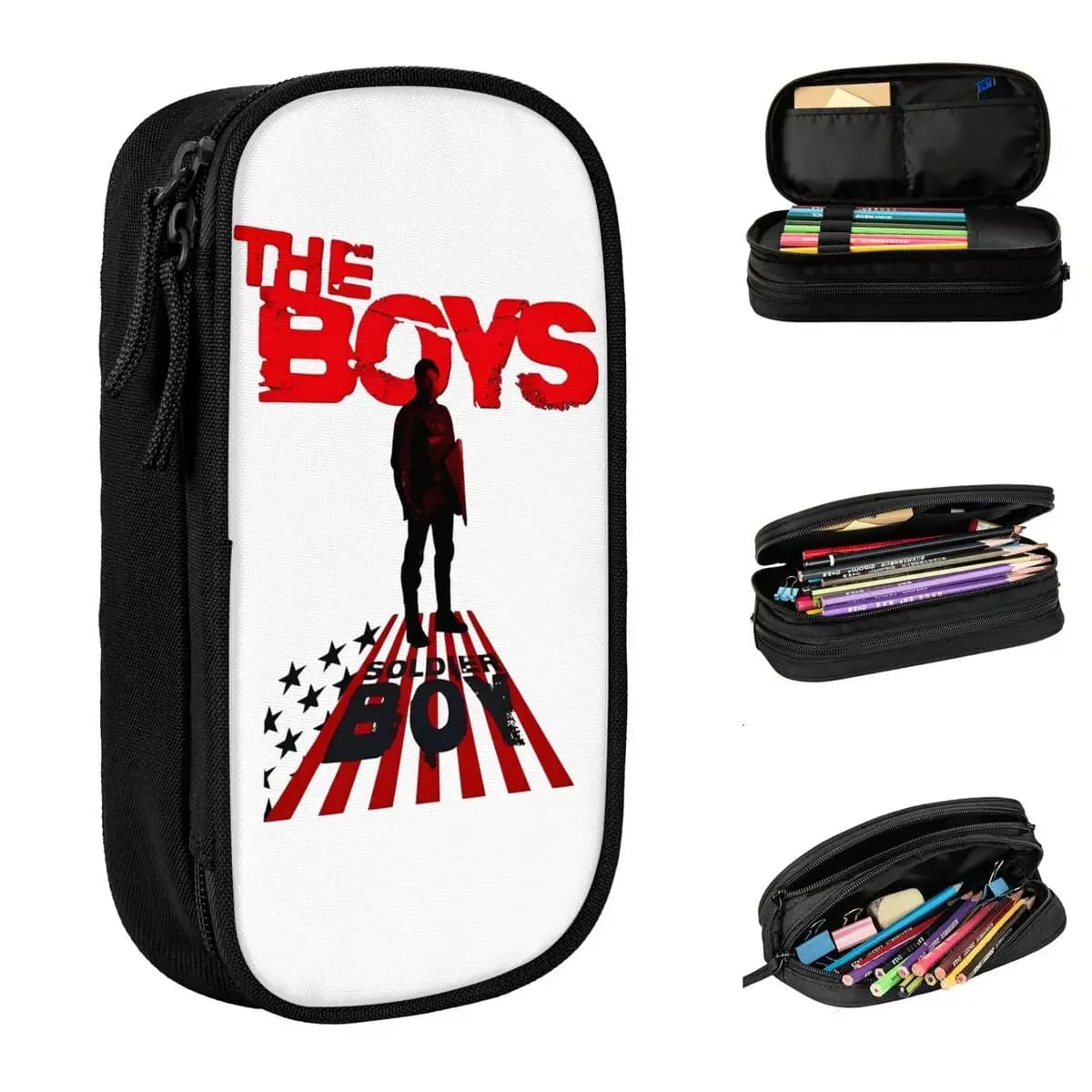 The Boys Homelander Hero Pen Box Astuccio per bambini a doppio strato di grande capacità, regali perfetti