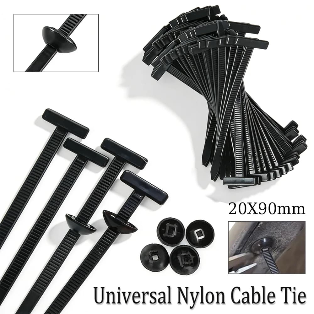 50-500 Pezzi Fascette Universali in Nylon, Robuste Fascette Autobloccanti con Perno, Resistenti ai Raggi UV per Carrozzeria Auto