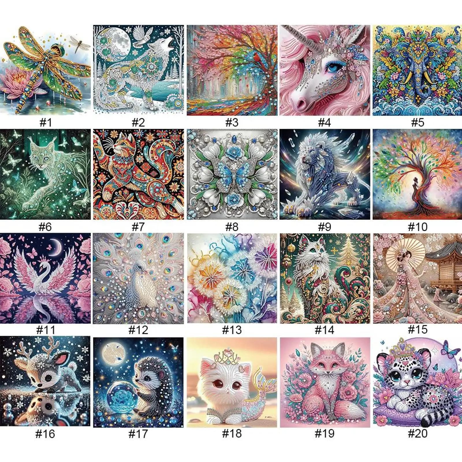 Kit Pittura Diamante 5D Fai da Te a Forma Speciale Parziale con Diamanti a Forma di Animale per Decorazione