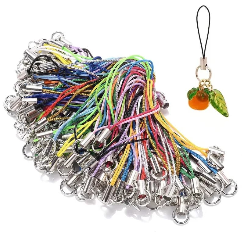10-100Pcs Polyester Cord With Jump Ring Lanyard Rope For Making Keychain DIY Craft Pendant Handmade Materials