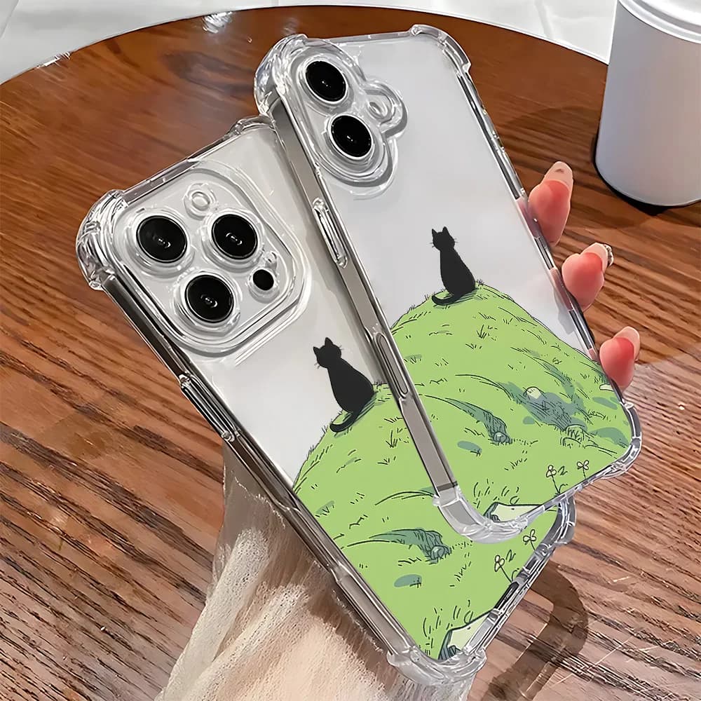 For IPhone 17 16 15 14 13 12 11 Pro Xs Max Air 16e 7 8 6 6s Plus XR SE 2020 2022 Case Green Hill Silicone Shockproof Cover